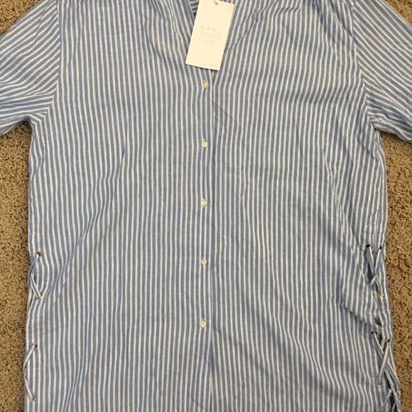 NWT Zara TRF Collection Pinstripe Oversized Top - Picture 2 of 5